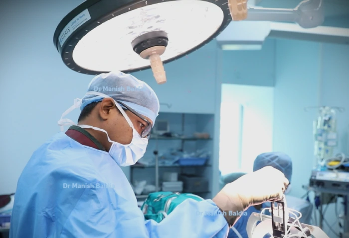 Dr. Manish Baldia performing Deep Brain Stimulation Surgery